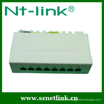 Патч-панель 1u 10inch 8 port cat6 rj45 stp